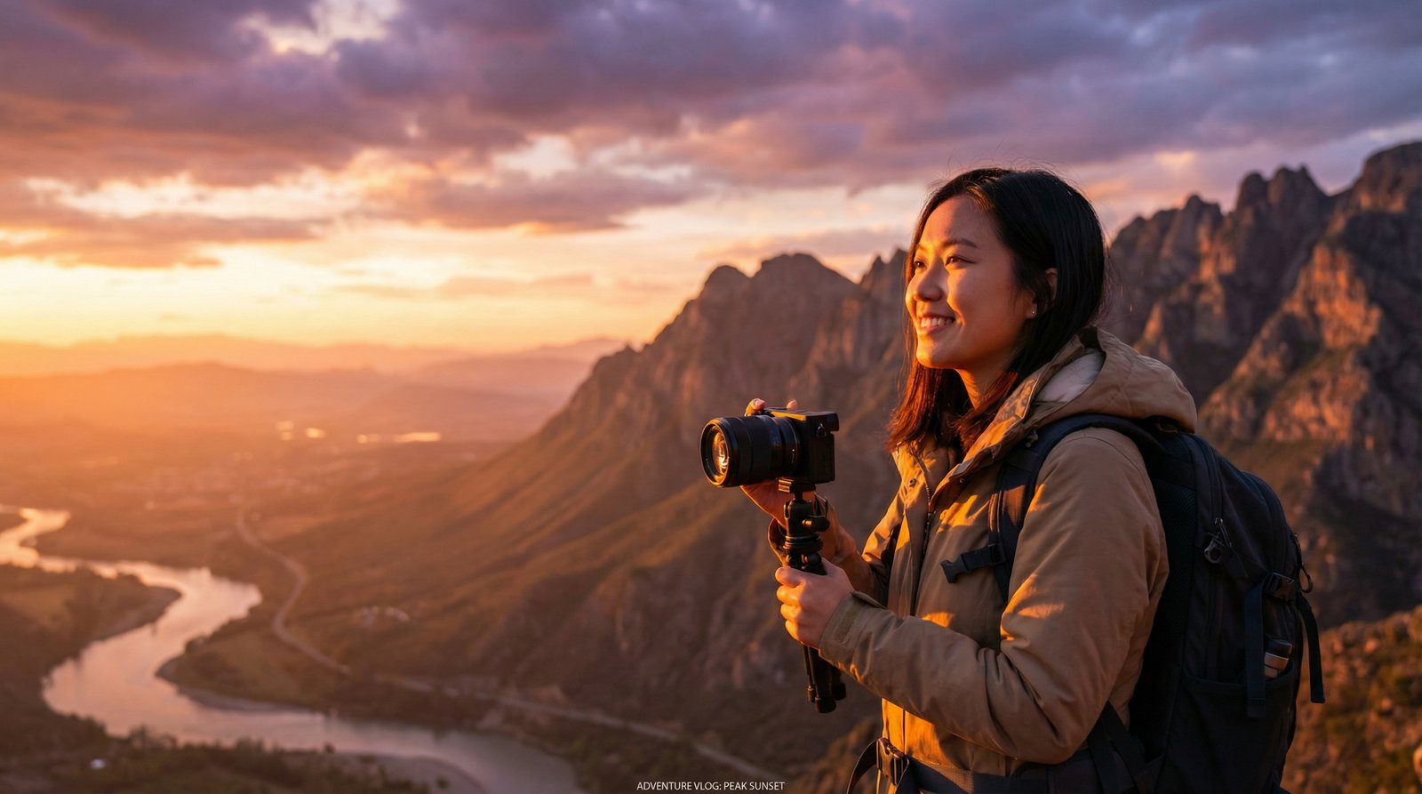 大象传媒山巅日落旅行视频